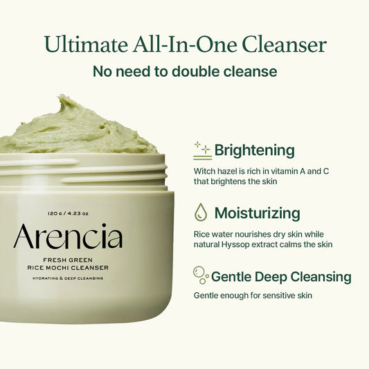 Arencia fresh green rice mochi cleanser