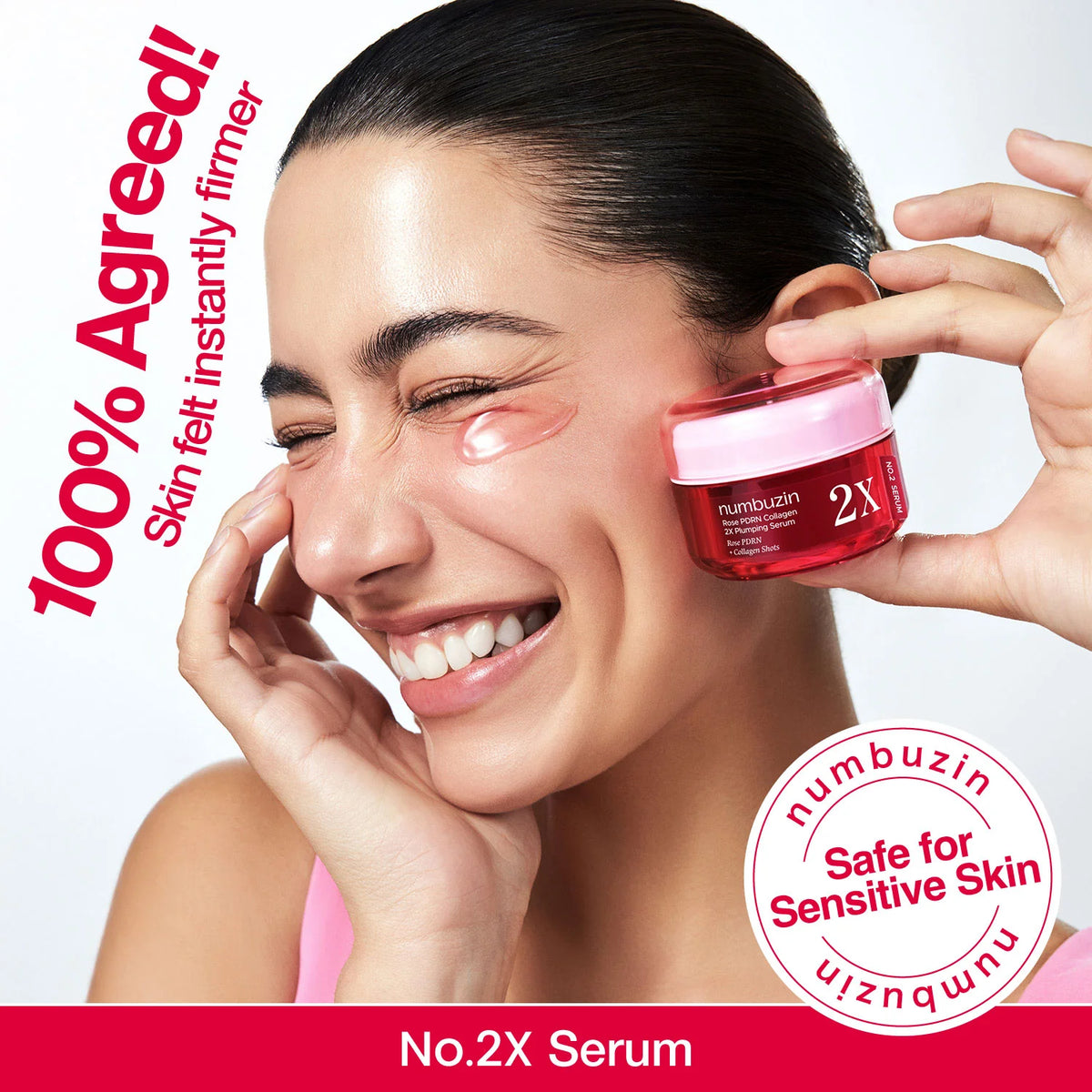 Numbuzin no.2 rose PDRN collagen 2X plumping serum