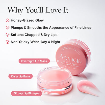 Arencia Honey Glazed Collagen Lip Mask 15 g — ingredientes y beneficios