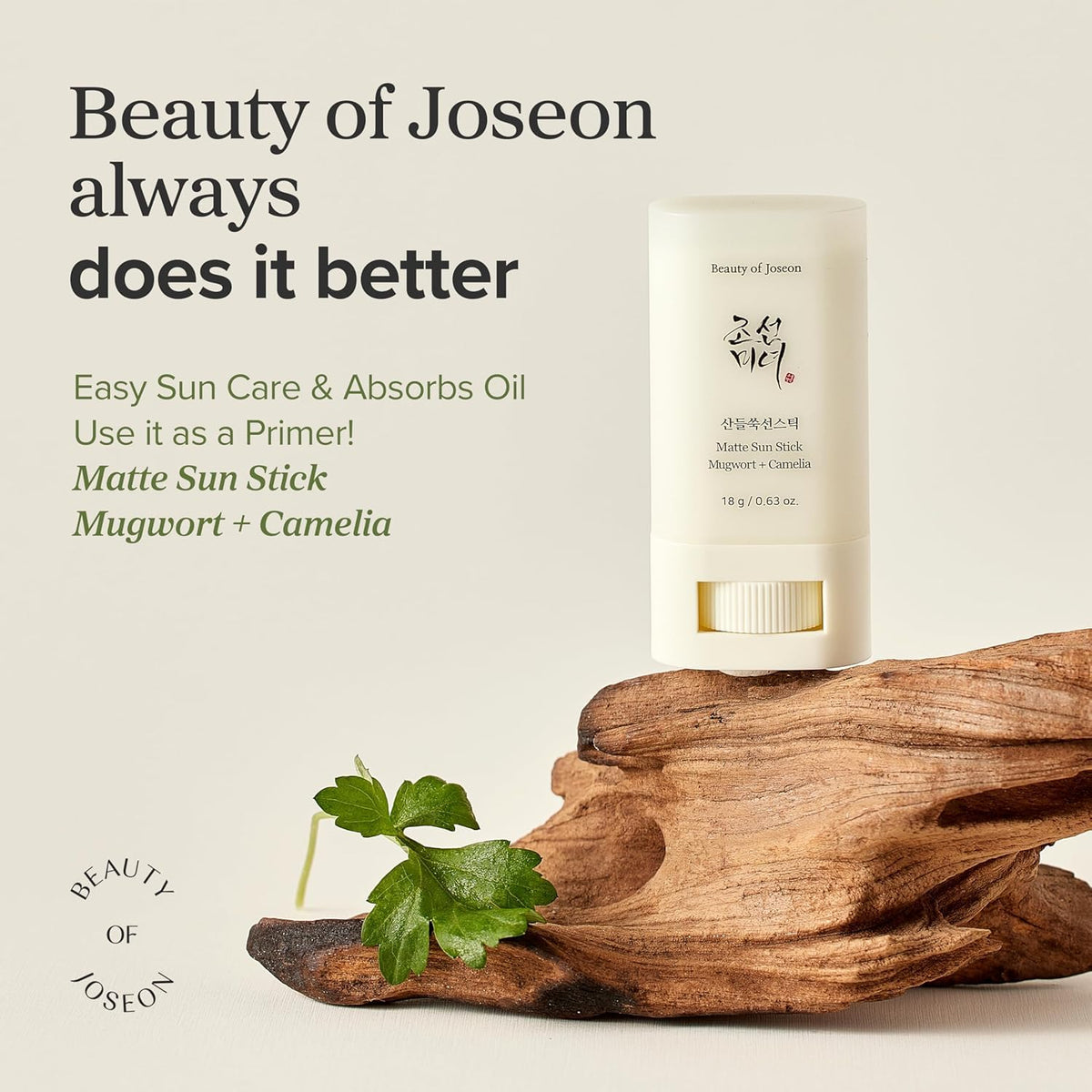 Beauty Of Joseon matte sun stick: mugwort + camelia SPF50+/PA++++