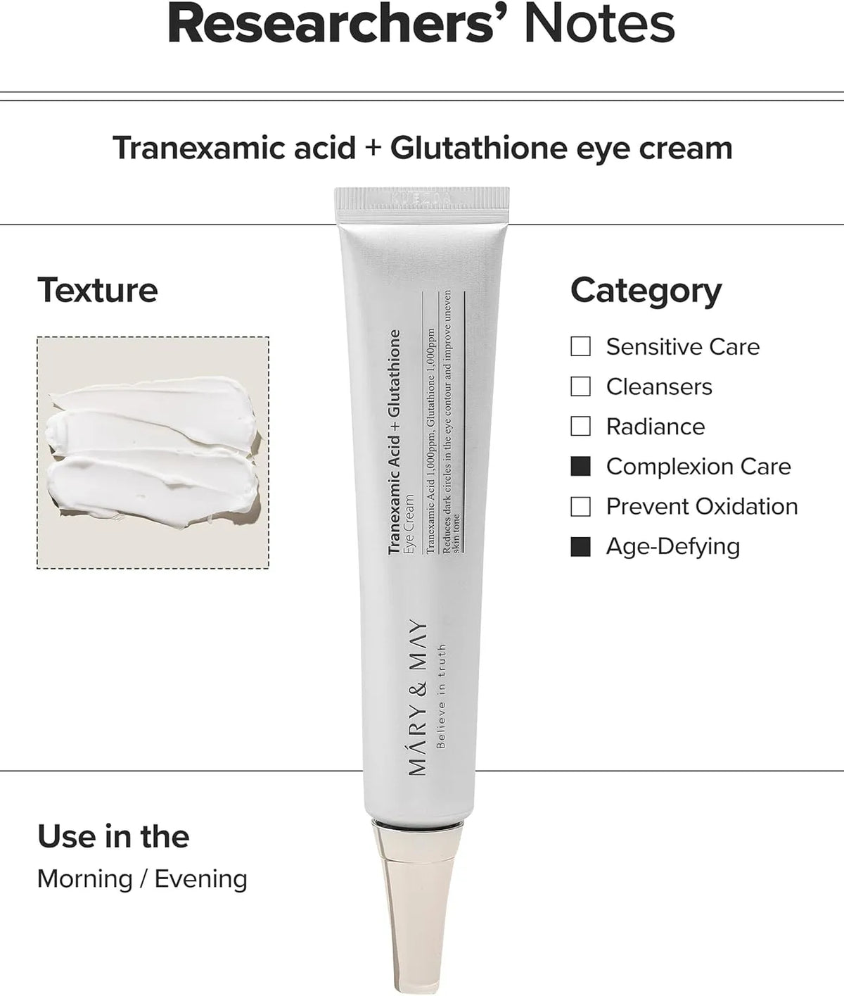 Mary&May tranexamic acid + glutathione eye cream — imagen 3