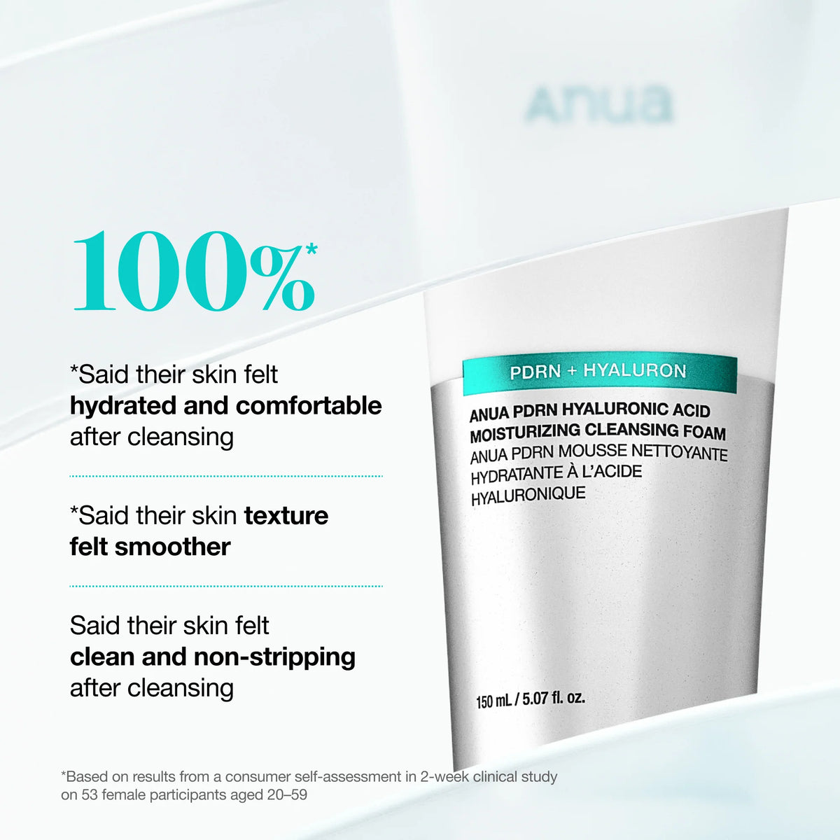 Anua PDRN hyaluronic acid moisturizing cleansing foam