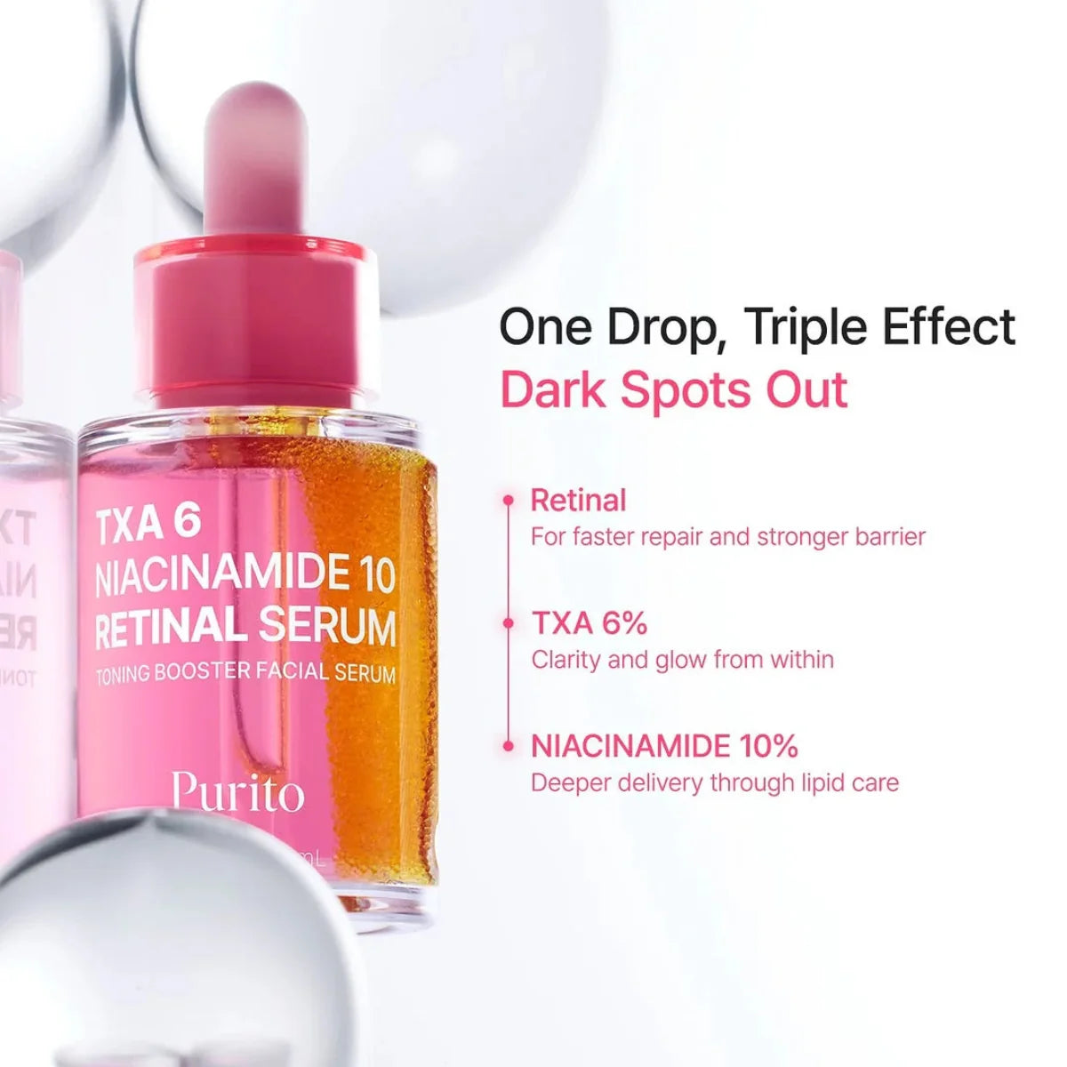 PURITO SEOUL TXA 6 niacinamide 10 retinal serum