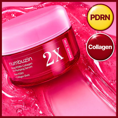 Numbuzin no.2 rose PDRN collagen 2X plumping serum