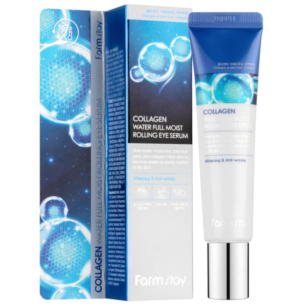 Farmstay collagen water full moist rolling eye serum — imagen 4