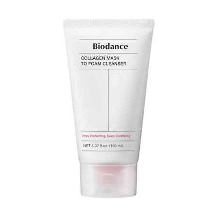 Biodance collagen mask to foam cleanser