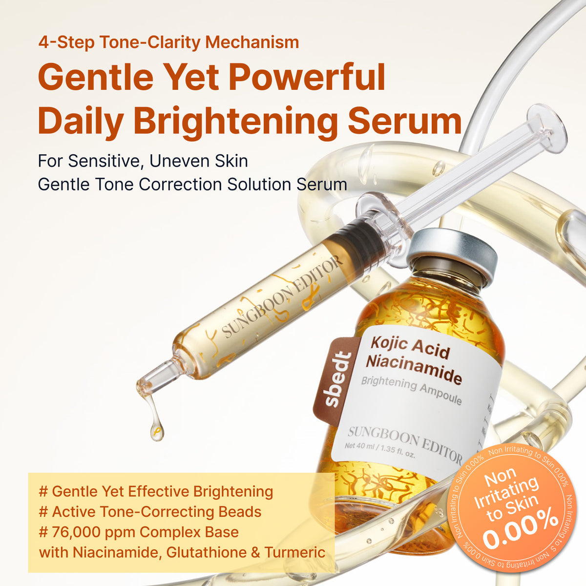 SUNGBOON EDITOR Kojic Acid Niacinamide Brightening Ampoule 40 ml — ingredientes y beneficios