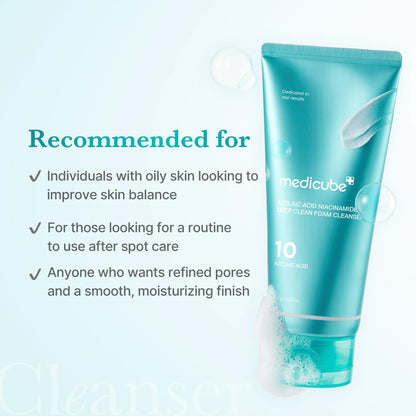 Medicube azelaic acid niacinamide deep clean foam cleanser