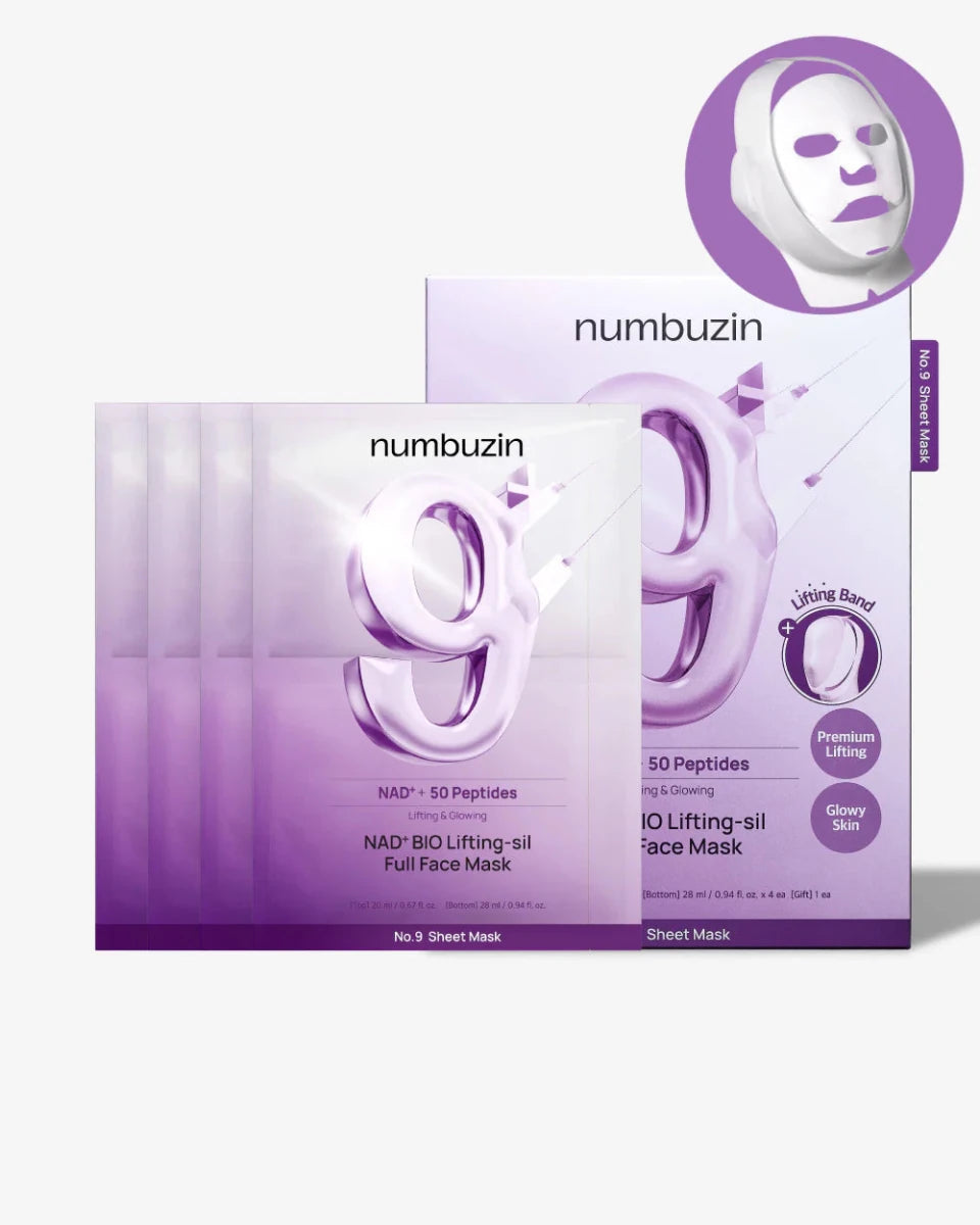 Numbuzin no.9 NAD bio lifting full cover facial mask 4EA — imagen 3