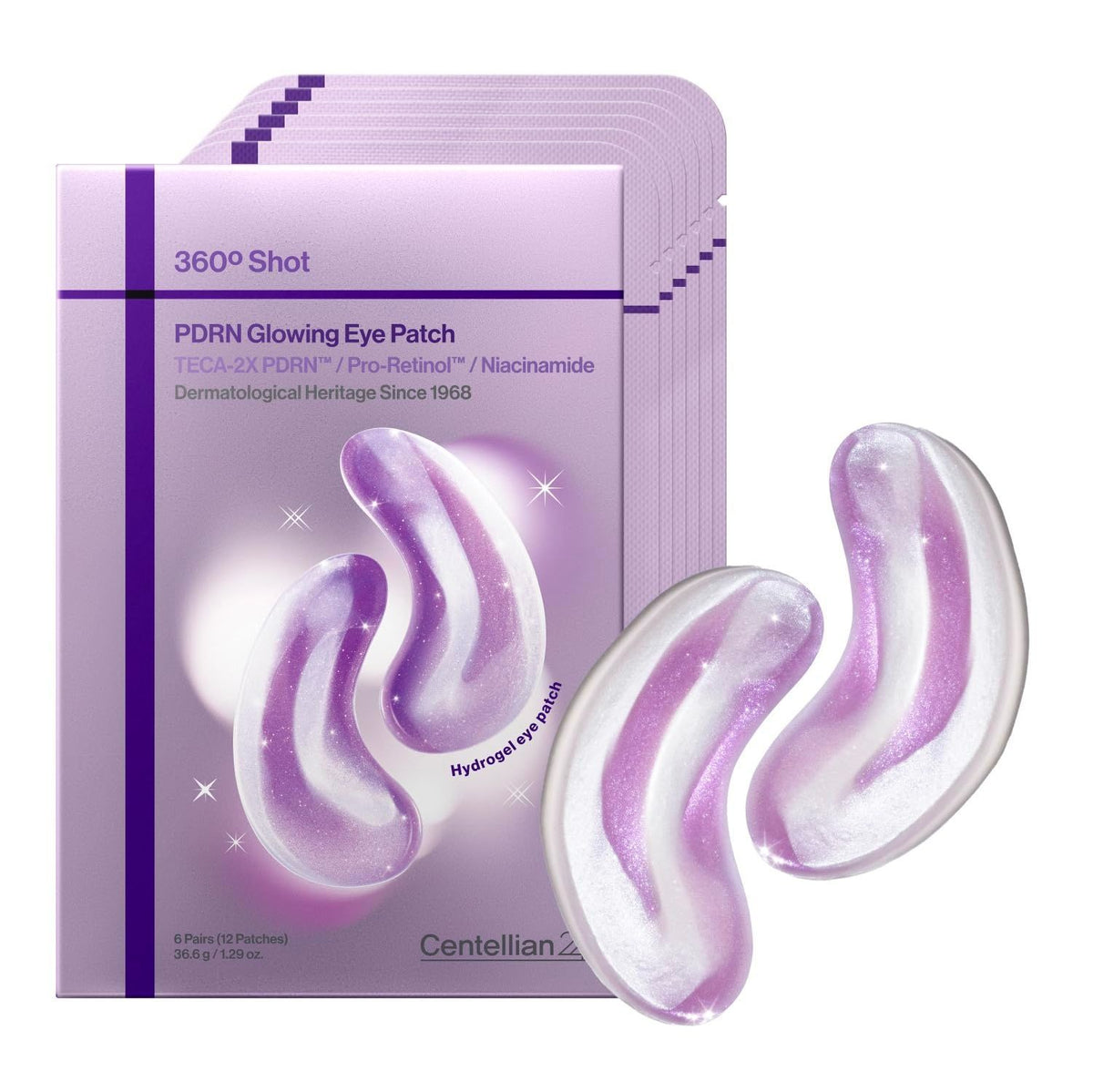 CENTELLIAN24 360° shot PDRN glowing eye patch 6 pairs — imagen 3